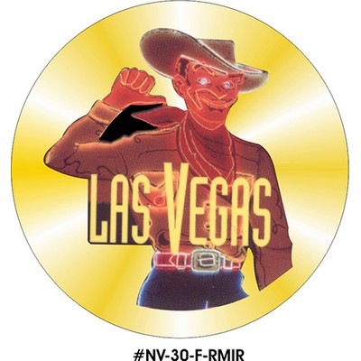 Vegas Vic Neon Cowboy Photo Hand Mirror (2½" Diameter)