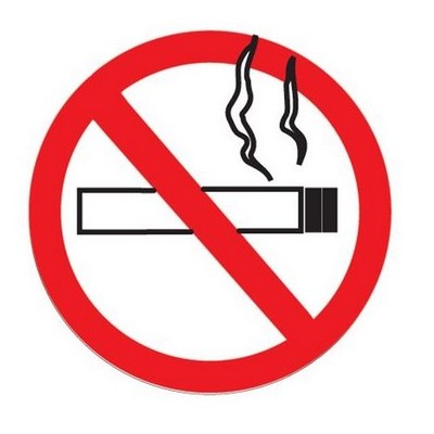 No Smoking Sign Round Badge w/ Bar Pin (2 1/2" Diameter)