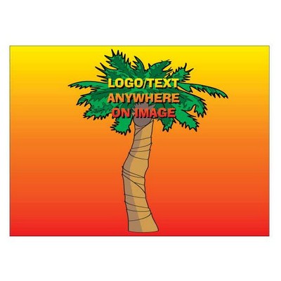 Palm Tree Rectangle Badge w/ Bar Pin (2 1/2"x3 1/2")