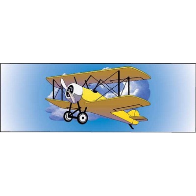 Yellow Bi-Plane Panoramic Metal Photo Magnet