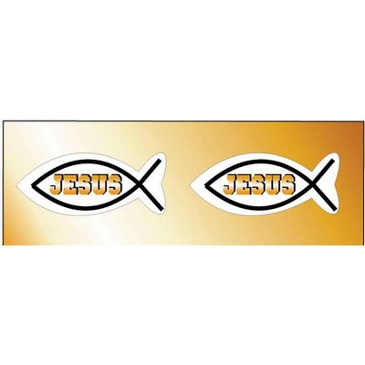 Jesus Fish Panoramic Badge w/ Bar Pin