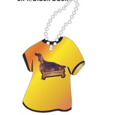 Irish Setter Dog Promotional T Shirt Keychain w/ Black Back (4 Square Inch)