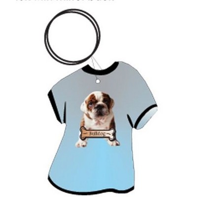 Bulldog T Shirt Keychain w/Mirrored Back (4 Square Inch)
