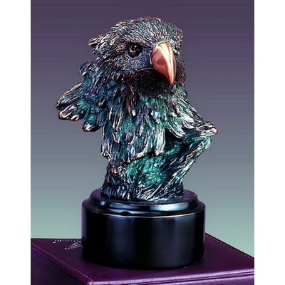 Brown Small Eagle Head Trophy w/Round Base (5" High)