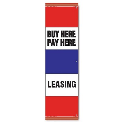 5 Panel Nylon Message Stack Flag - Buy Here Pay Here (3'x12')