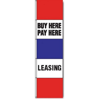 3'x12' - 5 Panel Nylon Message Stack Flag (Buy Here Pay Here)