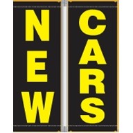 16 Oz. Vinyl Pole Banner Set - New Cars (3'x8')
