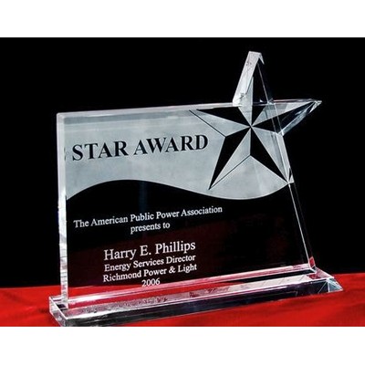 Crystal Texas Flag Star Award (9")