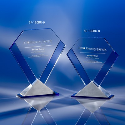 The Perfection Glass Award with Blue Trims (8"H)
