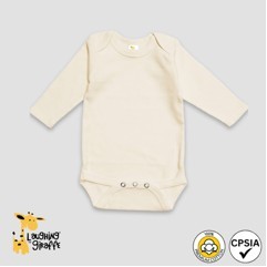 Baby Long Sleeve Bodysuits - Natural - Premium 100% Cotton - Laughing Giraffe®