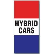 16 Oz. Reinforced Vinyl 2 Sided Message Stack Flag - Hybrid Cars (3'x8')