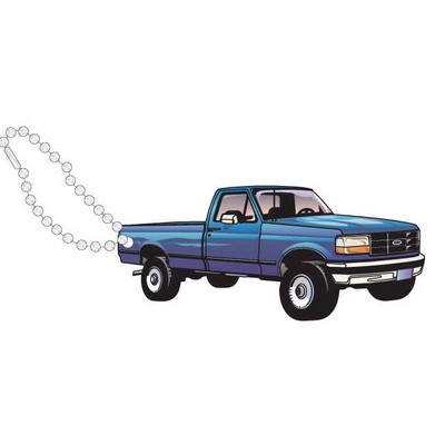 Blue Pick Up Truck Promotional Key Chain w/ Black Back (10 Square Inch)