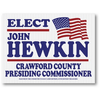 Custom Corrugated Plastic Sign (18"x24")(Full Color/ 2 Sides)