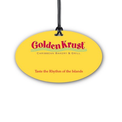 Full Color Write On Tag w/ Flexible Plastic Loop Strap (Oval 3"x5")