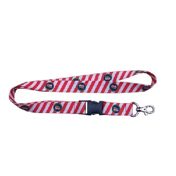 Nylon Diagonal Stripe Lanyard