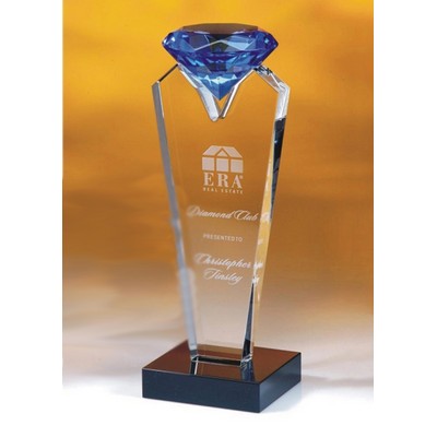 9" Blue Crystal Diamond Award
