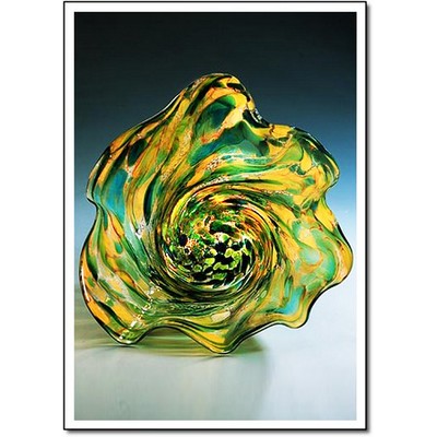 Tide Pool Art Glass Bowl w/o Marble Base (8.5"x4.5")