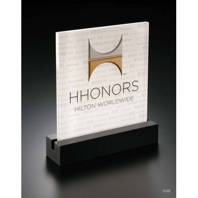 Lucite Rectangle Award w/ Black Base