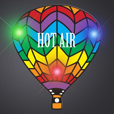 Rainbow Hot Air Balloon Flashing Pin - PRINTED