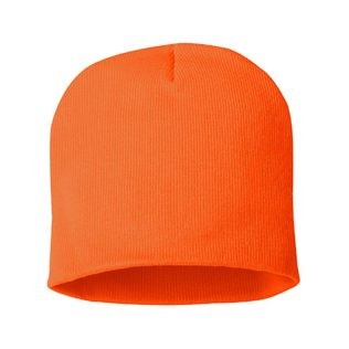 Big Size Blaze Orange Knit Cap w/No Cuff