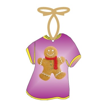Gingerbread Man Promotional T-Shirt Ornament (2 Square Inch)