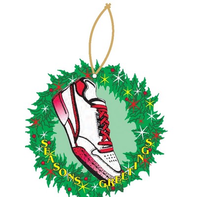 Sneaker Christmas Wreath Line Ornament w/ Clear Mirrored Back (10 Square Inch)