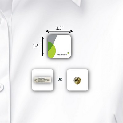 Full Color 50 Mil Name Badge (1.5"X1.5") Square - No personalization included