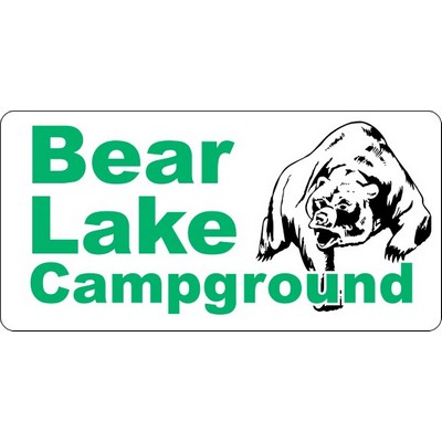 8" X 4" Kwik-Ship White Vinyl Screen Print Round Corner Decal