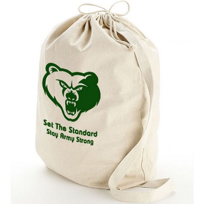 12 oz. Small Cotton Canvas Drawstring Gym & Sports Travel Backpack