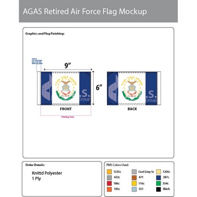 Air Force Retired Motorcycle Flags 6x9 inch