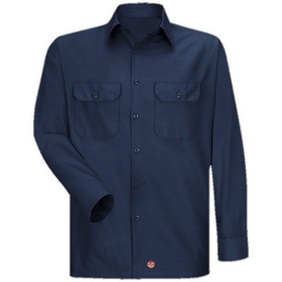 Red Kap™ Men's Long Sleeve Solid RipStop Shirt - Navy Blue