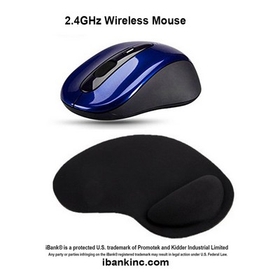 iBank ® 2.4GHz Wireless Mouse + Wrist Rest Mouse Pad
