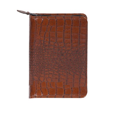 Embossed Leather Junior Zip Padfolio