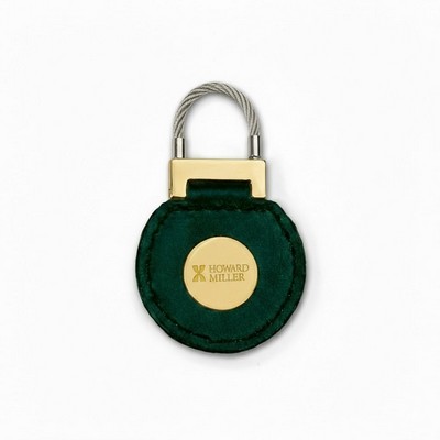 Eclipse Green 3/4" Continuity Leather Key Tag w/ Laser Quick Insert & Nickel Cable