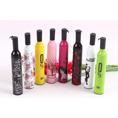 Wine Bottle Shaped Case Folding Umbrella