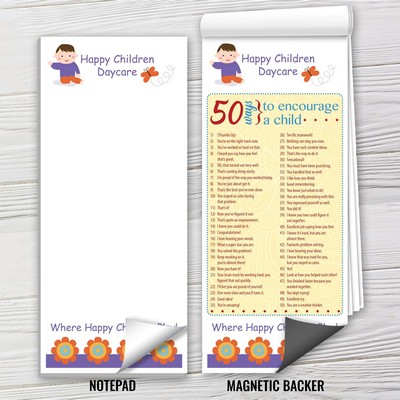 Full-Color Magnetic Notepads - Encourage a Child (3 1/2"x 8")