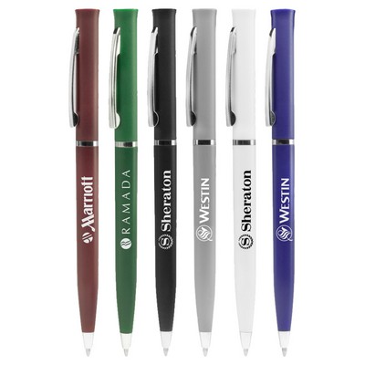Union Printed - Promotional Hotel Desk Twister Pen with Silver Trim