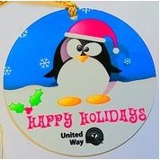 1.5" Round Ornament With A full color Imprint And Metallic String.