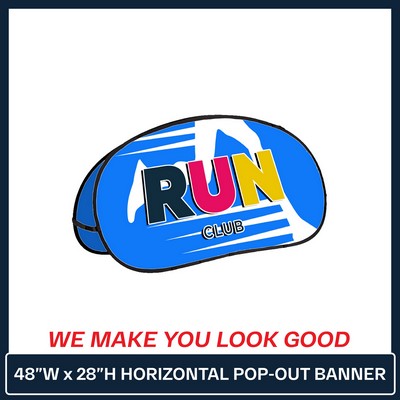 48" W x 28" H - Horizontal Pop-Out Banner - 2 Sides Printed Full Color