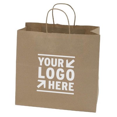 Food Service Natural Kraft Paper Panther Shopping Bag (13"x7"x13")