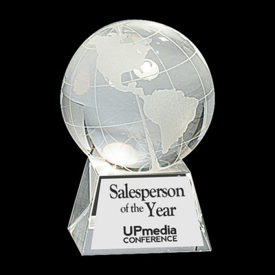 Crystal Globe Award on Clear Base (3½")