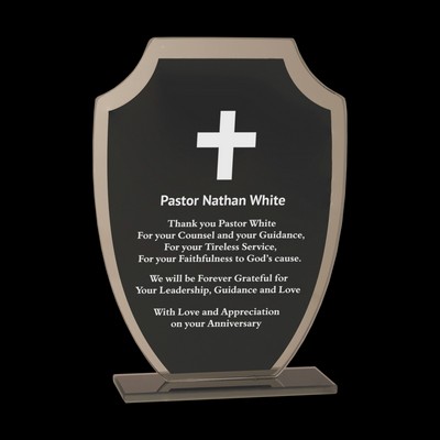 Black Shield Reflection Glass Award (7½")