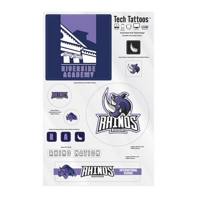 Tech Tattoo™ | 11 Stock Shapes | 7" x 11" Sheet | Frosty Clear