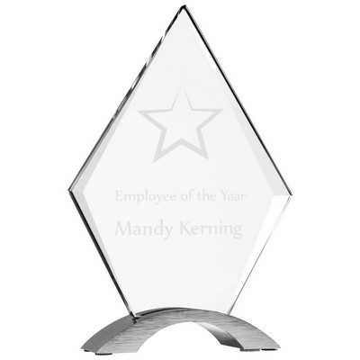 8 1/2" Diamond Cosmic Acrylic Award w/ Silver Base
