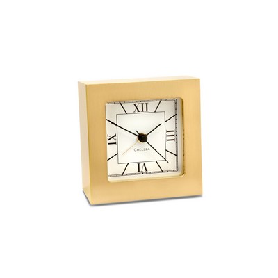 Chelsea Clock® Brass Square Alarm Clock