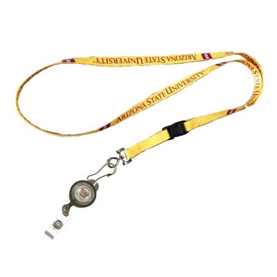 3/8" Full Color Sublimated Lanyard w/J-Hook Clip & Badge Reel Set
