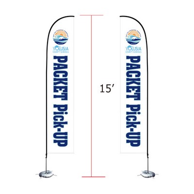 15' Single Sided Sailing Flag Fiber Glass And Aluminum
