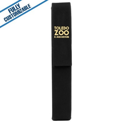Black & Gold Leatherette - Single Pen Case