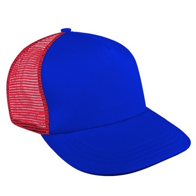 Dual Tones Mesh Back Brushed Front Hook & Loop Trucker Cap