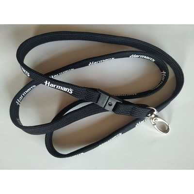1/2" Double-Ties Polyester Lanyard with Metal Egg Hook & Quick Breakaway